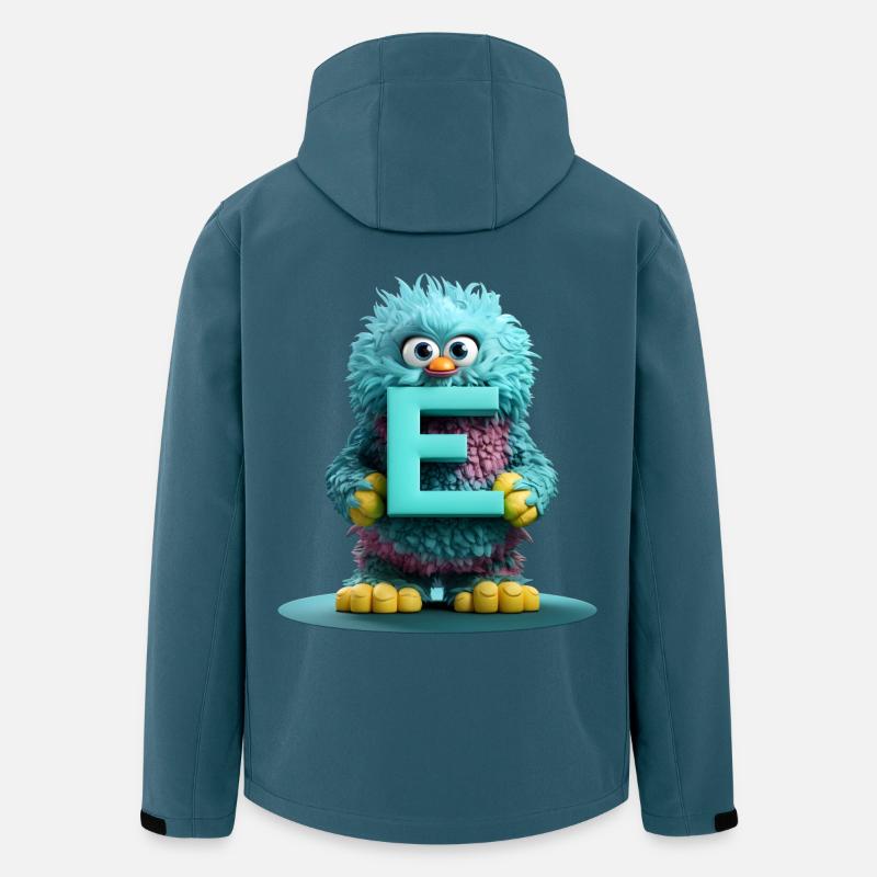Flauschiges Monster mit dem Buchstaben E - Recycelte Männer Softshell-Jacke von Stanley/Stella - Dunkles Petrol