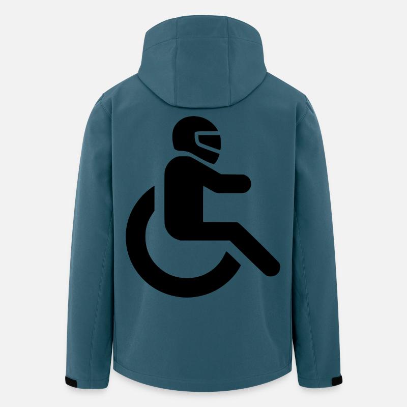 Rollstuhlfahrer mit Helm für WCMX-Rolle* - Recycelte Männer Softshell-Jacke von Stanley/Stella - Dunkles Petrol