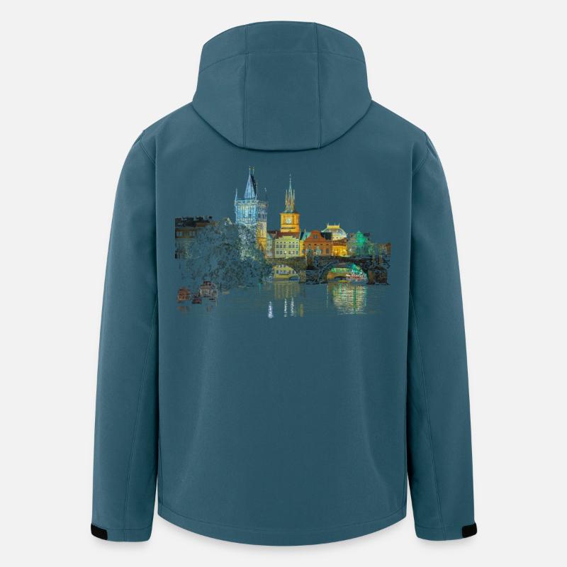 Prag - Recycelte Männer Softshell-Jacke von Stanley/Stella - Dunkles Petrol