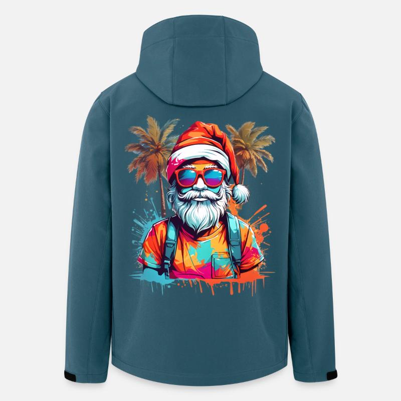 Coole Weihnachtsmann mit Palmen - Recycelte Männer Softshell-Jacke von Stanley/Stella - Dunkles Petrol