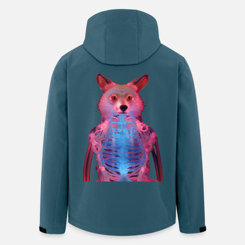 Leuchtender Fuchs mit Neon-Effekt - Recycelte Männer Softshell-Jacke von Stanley/Stella - Dunkles Petrol