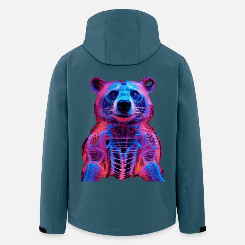 Neon-Hirschkäfer Design - Recycelte Männer Softshell-Jacke von Stanley/Stella - Dunkles Petrol