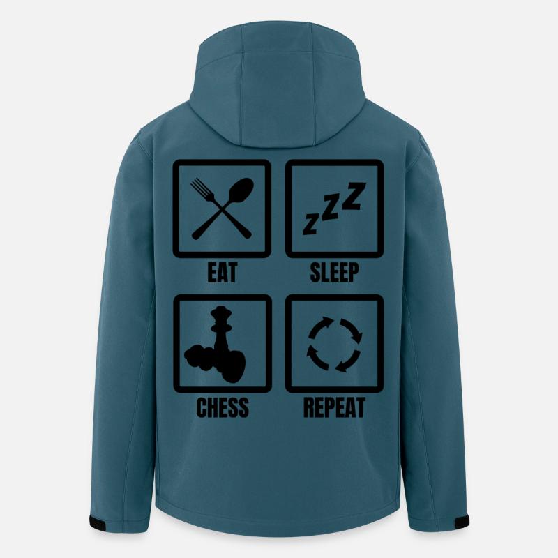 Routine d’échecs - Veste softshell homme en polyester recyclé Stanley/Stella - bleu pétrole foncé