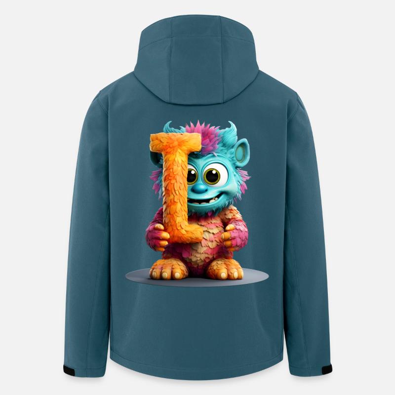 Alphabet Buchstabe I Buntes Monster - Recycelte Männer Softshell-Jacke von Stanley/Stella - Dunkles Petrol