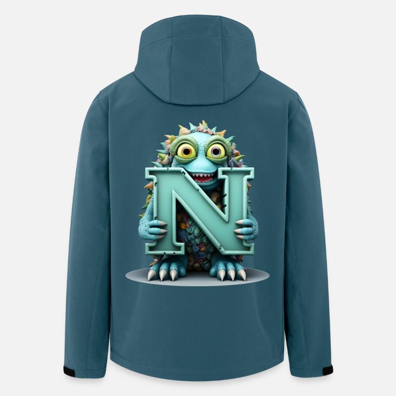 N Bunt mit Monster gewebt - Recycelte Männer Softshell-Jacke von Stanley/Stella - Dunkles Petrol