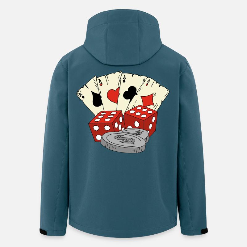 Glück bei den Spielen - Recycelte Männer Softshell-Jacke von Stanley/Stella - Dunkles Petrol