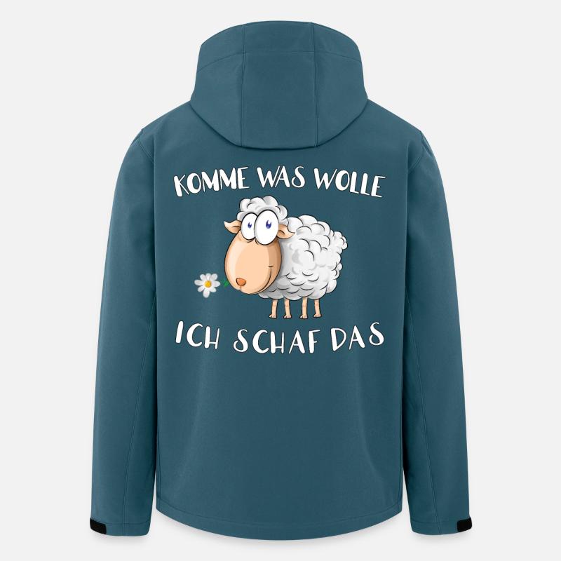 Komme was Wolle - ich Schaf das - Recycelte Männer Softshell-Jacke von Stanley/Stella - Dunkles Petrol