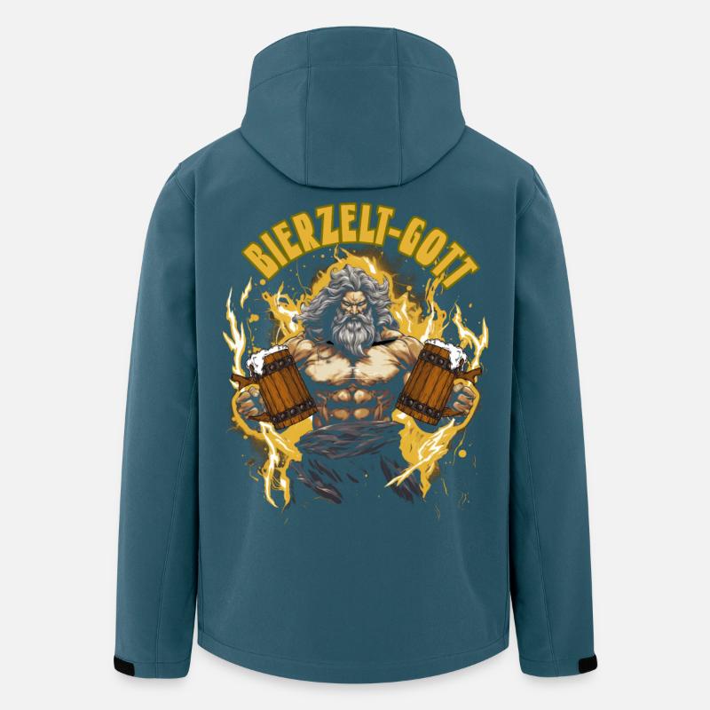 Bierzelt Gott Biertrinker Geschenk - Recycelte Männer Softshell-Jacke von Stanley/Stella - Dunkles Petrol