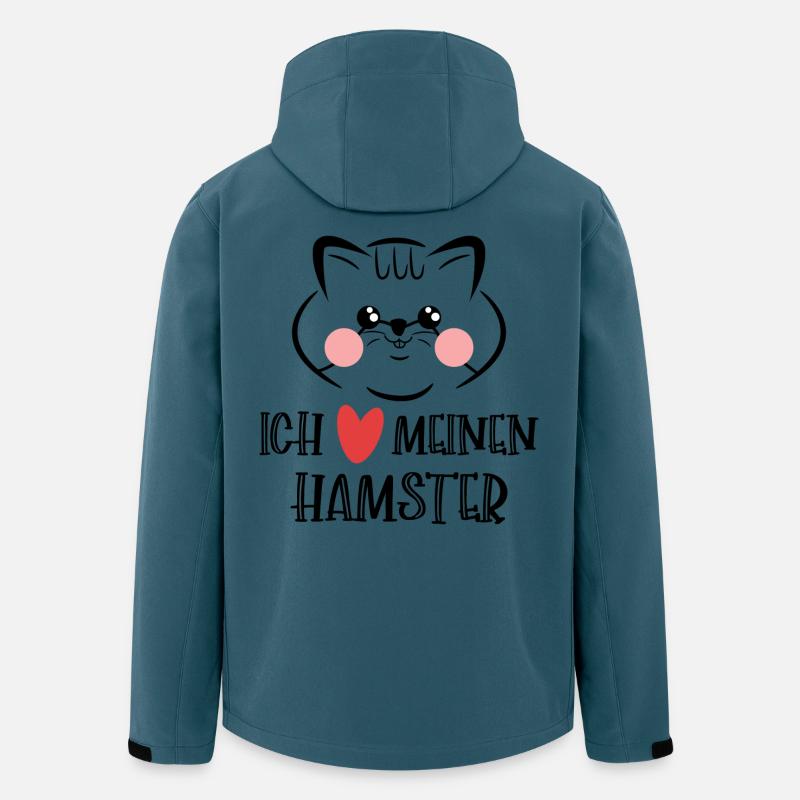 Hamster Herz Statement Lieblingstier Haustiere - Recycelte Männer Softshell-Jacke von Stanley/Stella - Dunkles Petrol
