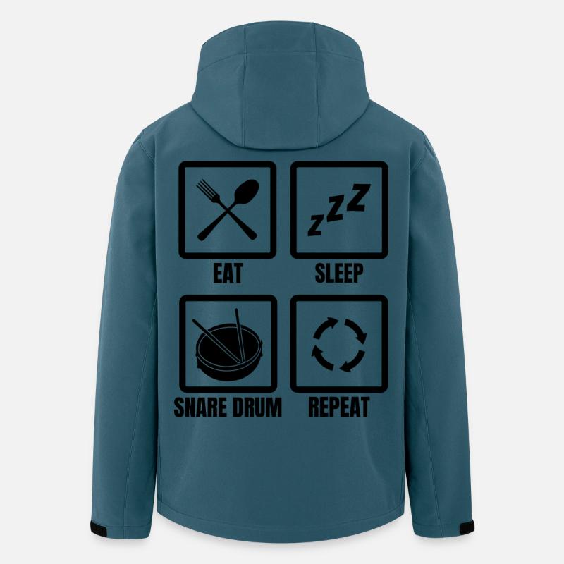 Routine de batteur - Veste softshell homme en polyester recyclé Stanley/Stella - bleu pétrole foncé