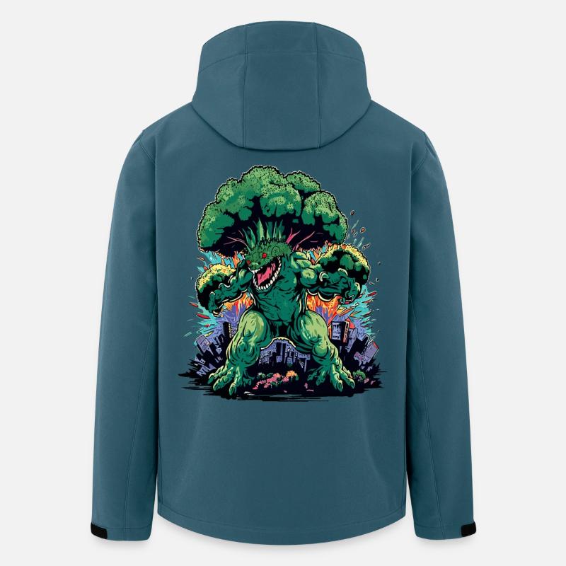 Brokkozilla monstre géant de brocoli - Veste softshell homme en polyester recyclé Stanley/Stella - bleu pétrole foncé
