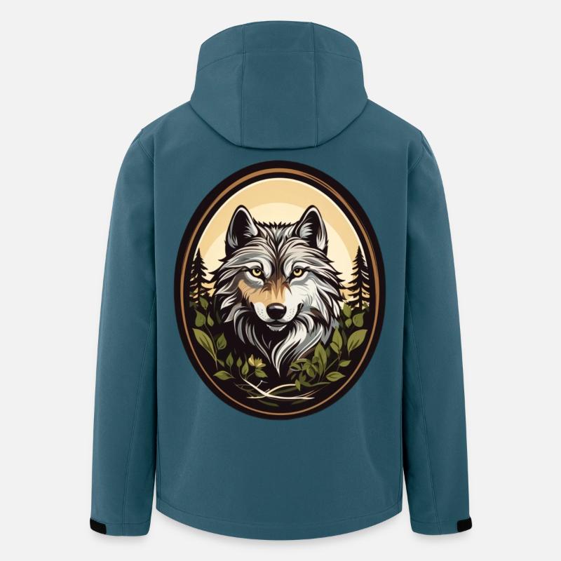 Waldbewohner Wolf - Recycelte Männer Softshell-Jacke von Stanley/Stella - Dunkles Petrol