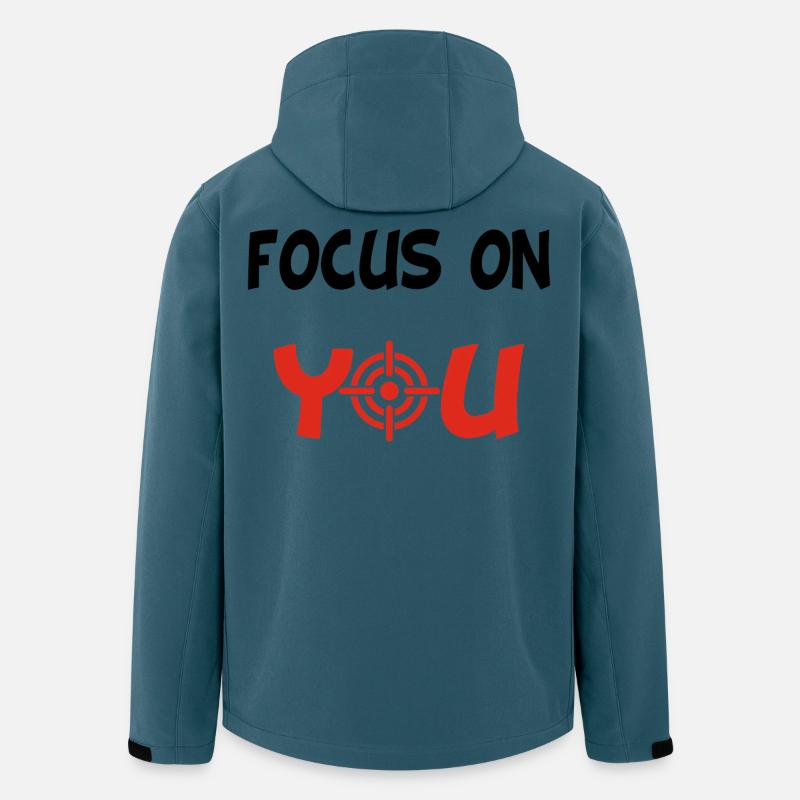 Focus on You (Englisch & Schwarz) - Recycelte Männer Softshell-Jacke von Stanley/Stella - Dunkles Petrol