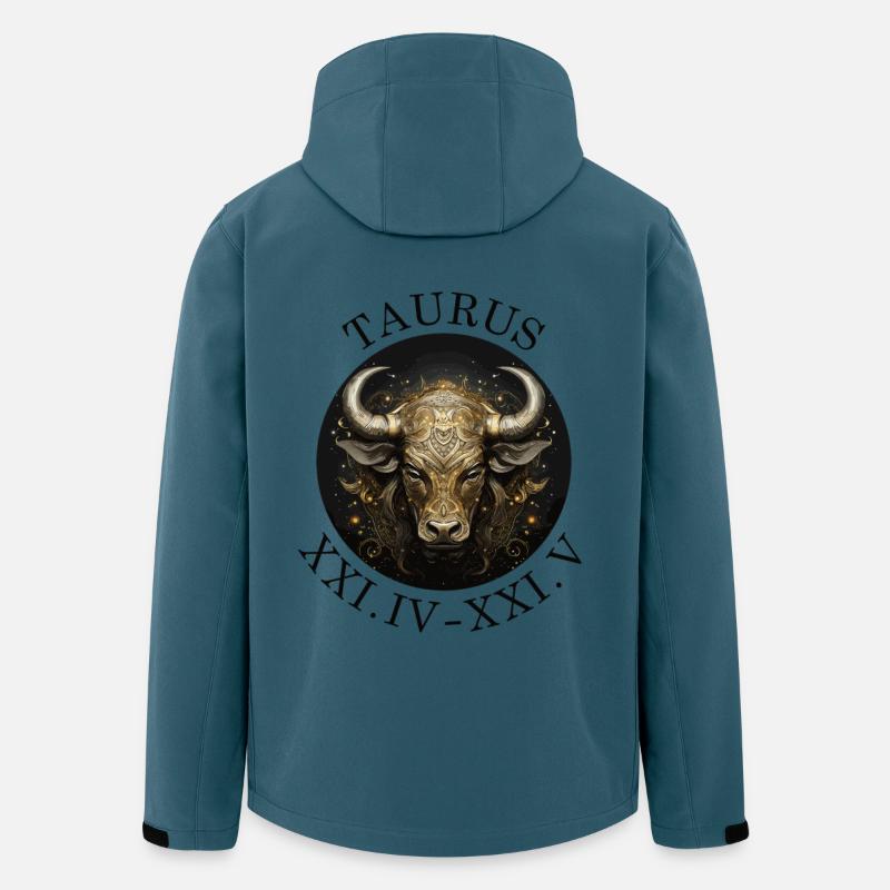 Goldener Stierkopf Taurus Kreis - Recycelte Männer Softshell-Jacke von Stanley/Stella - Dunkles Petrol