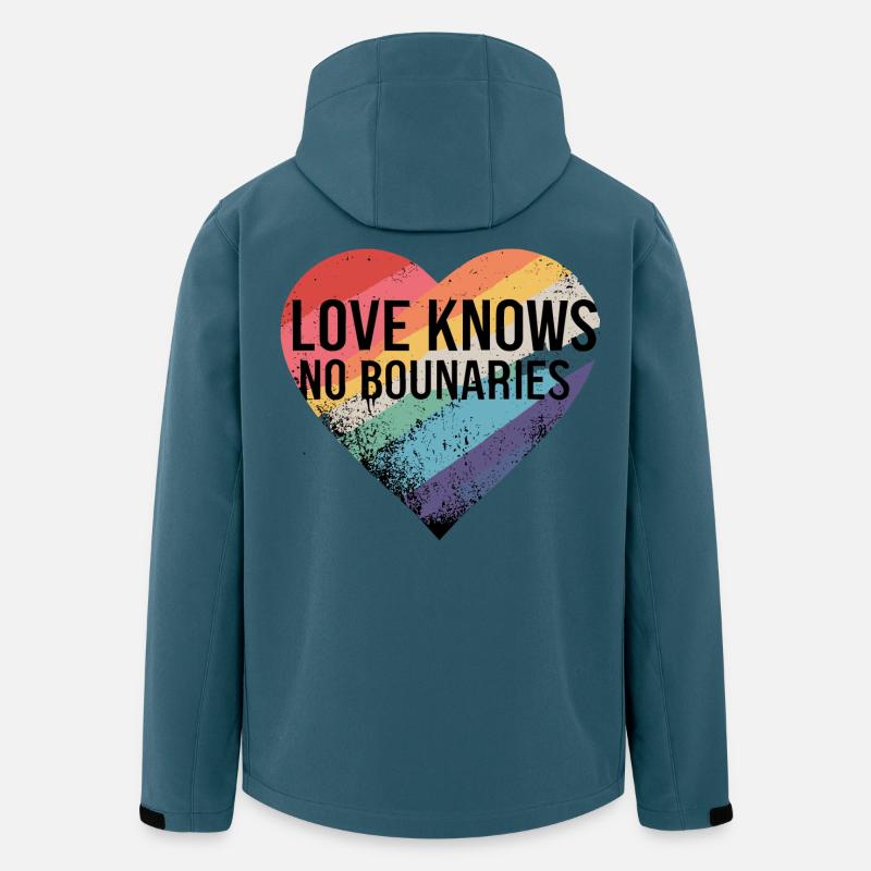 L’amour ne connaît pas de frontières - Veste softshell homme en polyester recyclé Stanley/Stella - bleu pétrole foncé