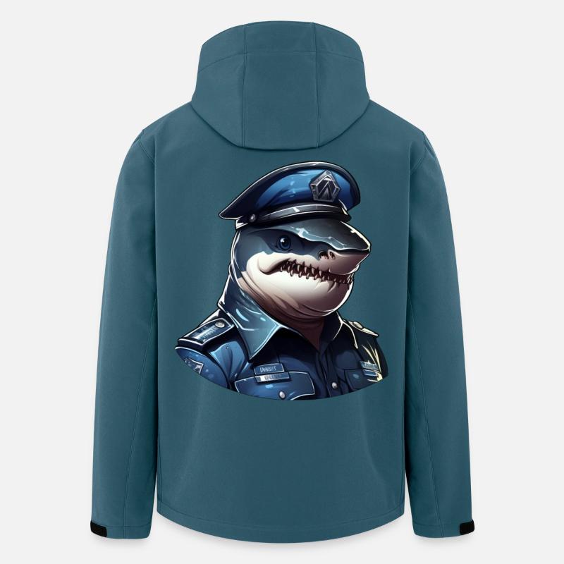 Polizei Hai - Recycelte Männer Softshell-Jacke von Stanley/Stella - Dunkles Petrol