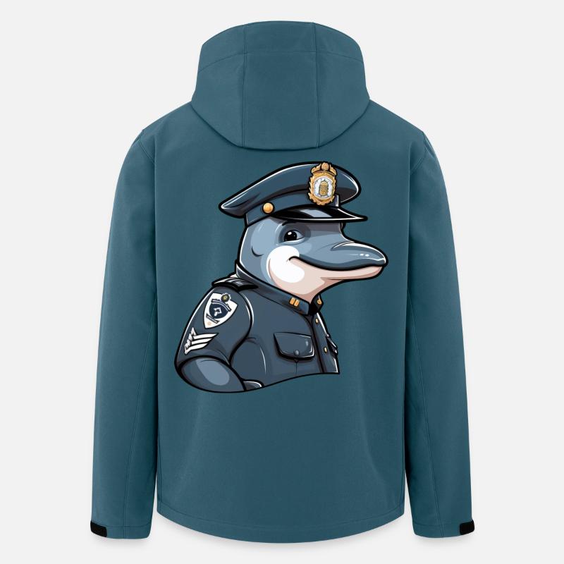 Delfin Polizei - Recycelte Männer Softshell-Jacke von Stanley/Stella - Dunkles Petrol