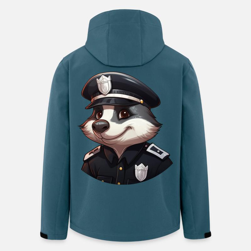 Dachs Polizistin - Recycelte Männer Softshell-Jacke von Stanley/Stella - Dunkles Petrol