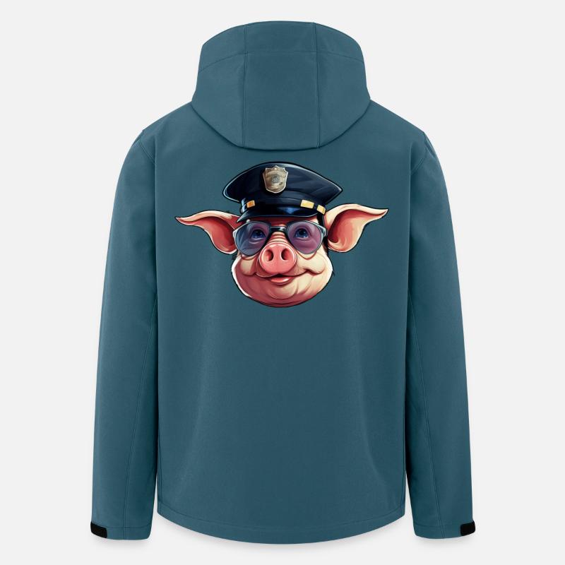 Schweine Polizei - Recycelte Männer Softshell-Jacke von Stanley/Stella - Dunkles Petrol