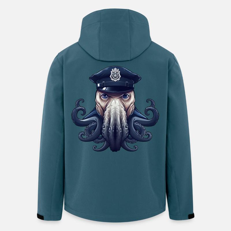 Tintenfisch Polizei - Recycelte Männer Softshell-Jacke von Stanley/Stella - Dunkles Petrol