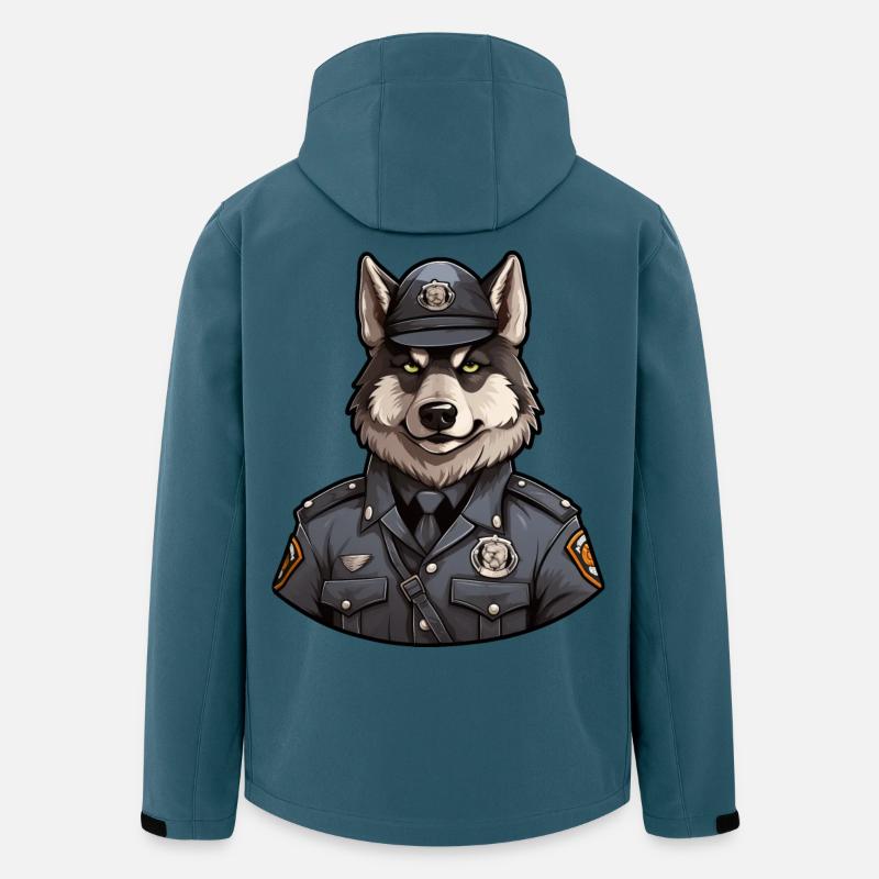 Polizei Wolf - Recycelte Männer Softshell-Jacke von Stanley/Stella - Dunkles Petrol
