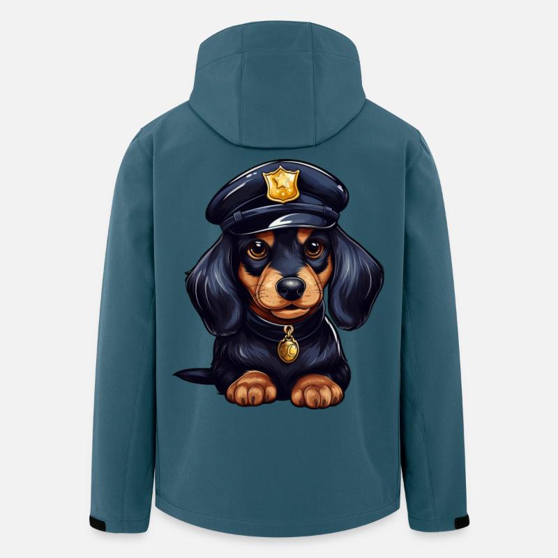Dackel Polizist - Recycelte Männer Softshell-Jacke von Stanley/Stella - Dunkles Petrol