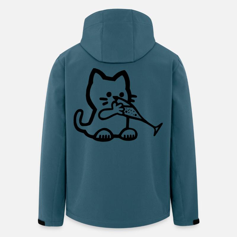 Das Kätzchen hat Durst - Recycelte Männer Softshell-Jacke von Stanley/Stella - Dunkles Petrol