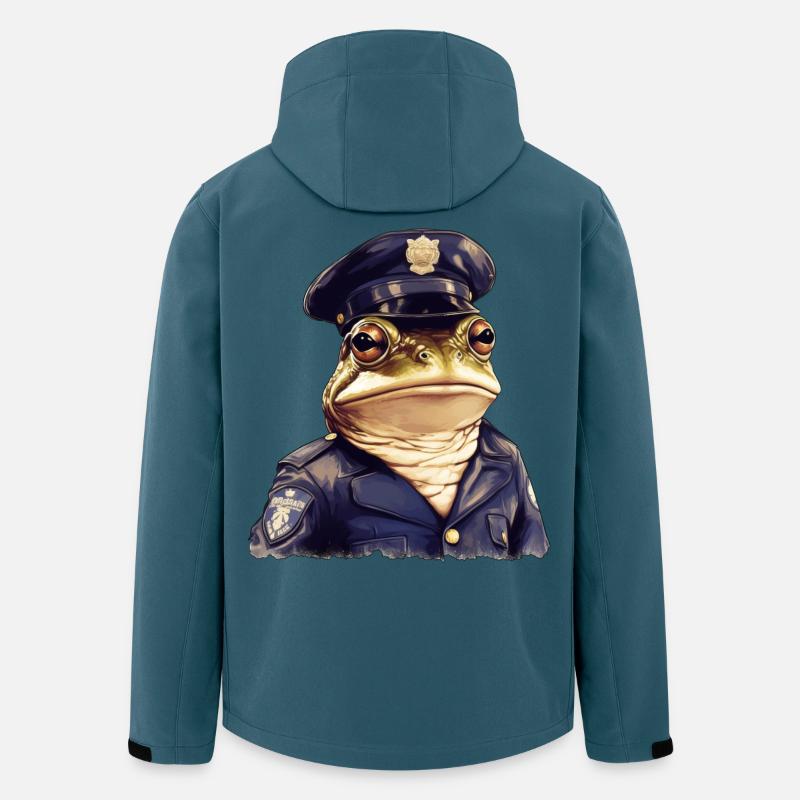 Polizei Frosch - Recycelte Männer Softshell-Jacke von Stanley/Stella - Dunkles Petrol