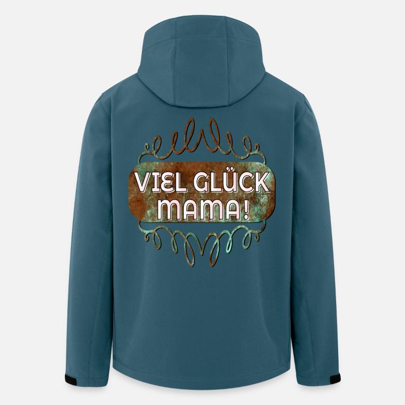 VIEL GLÜCK MAMA - Recycelte Männer Softshell-Jacke von Stanley/Stella - Dunkles Petrol