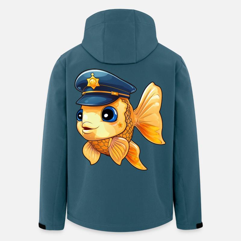 Fisch Polizei - Recycelte Männer Softshell-Jacke von Stanley/Stella - Dunkles Petrol