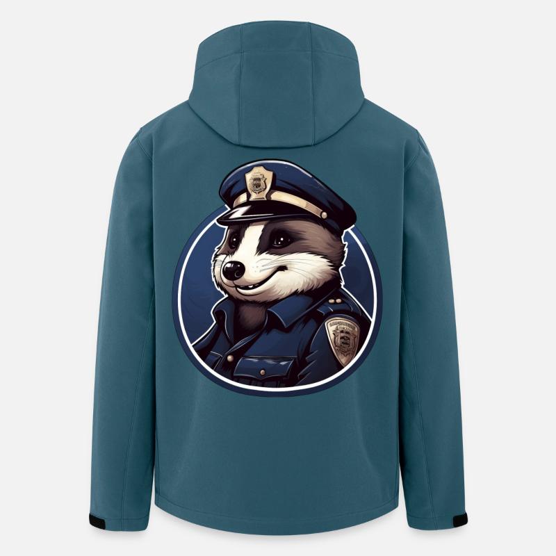 Dachs Polizei - Recycelte Männer Softshell-Jacke von Stanley/Stella - Dunkles Petrol