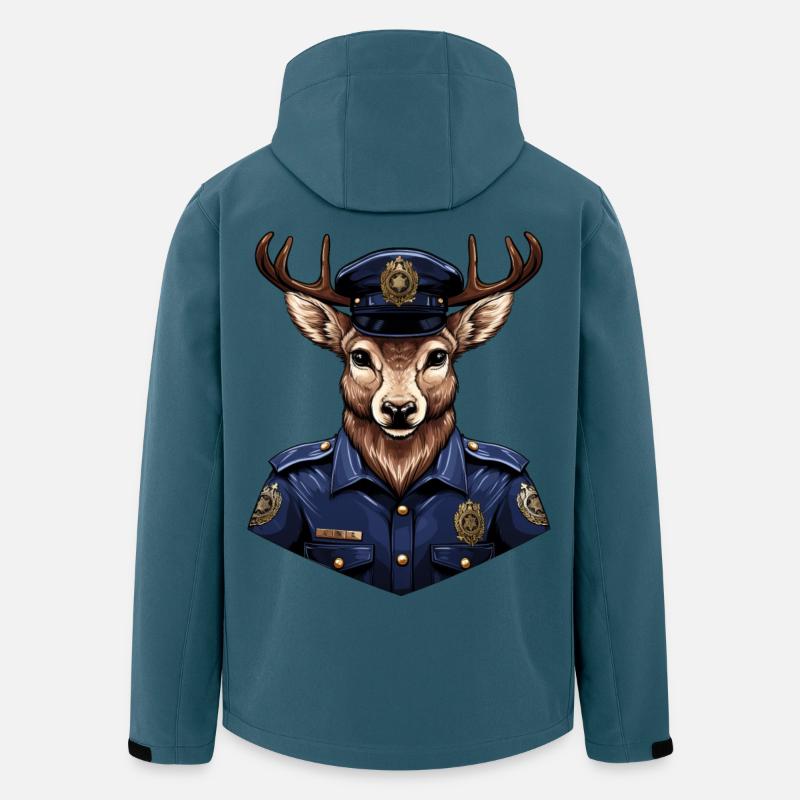 Hirsch Polizei - Recycelte Männer Softshell-Jacke von Stanley/Stella - Dunkles Petrol