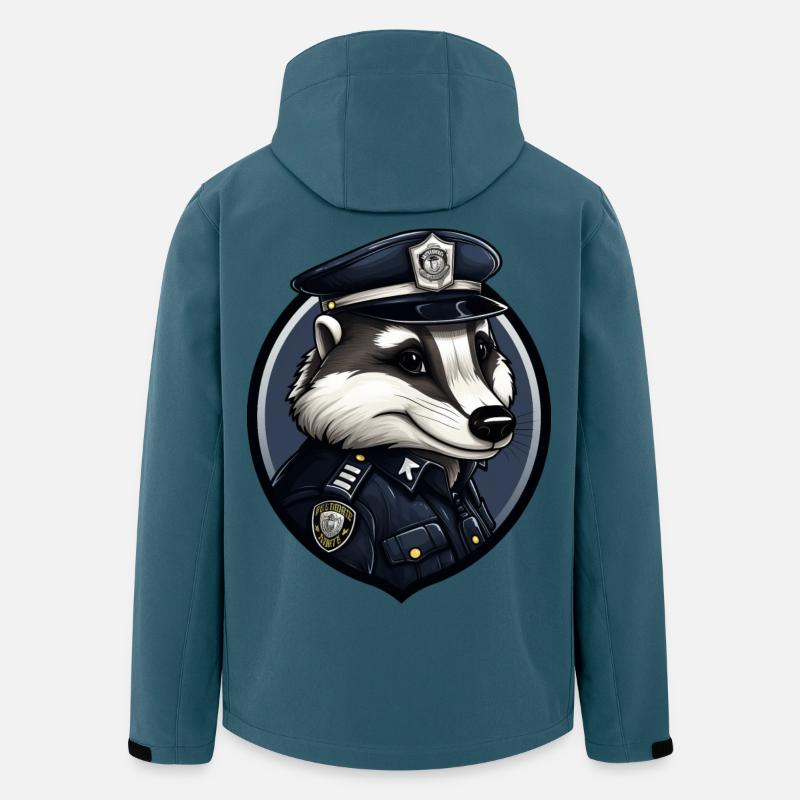 Dachs Polizei - Recycelte Männer Softshell-Jacke von Stanley/Stella - Dunkles Petrol