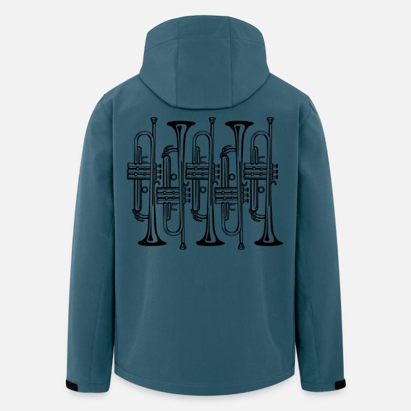 Skizze Trompete - Recycelte Männer Softshell-Jacke von Stanley/Stella - Dunkles Petrol