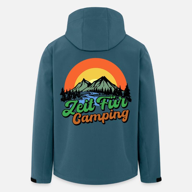Campingplatz Camping Statement Berge Camper - Recycelte Männer Softshell-Jacke von Stanley/Stella - Dunkles Petrol