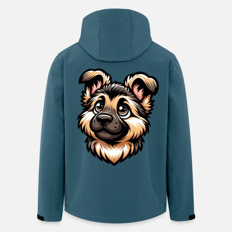 Deutscher Schäferhund Süßer Hunde-Welpe Design - Recycelte Männer Softshell-Jacke von Stanley/Stella - Dunkles Petrol