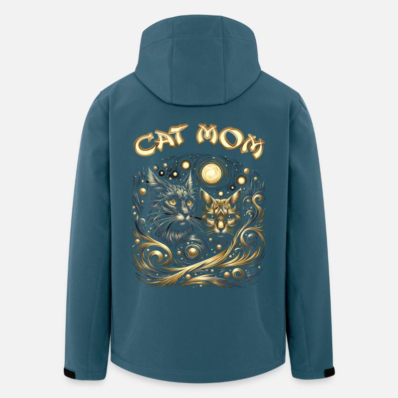 Galaktische Katzen Mythos Design - Recycelte Männer Softshell-Jacke von Stanley/Stella - Dunkles Petrol