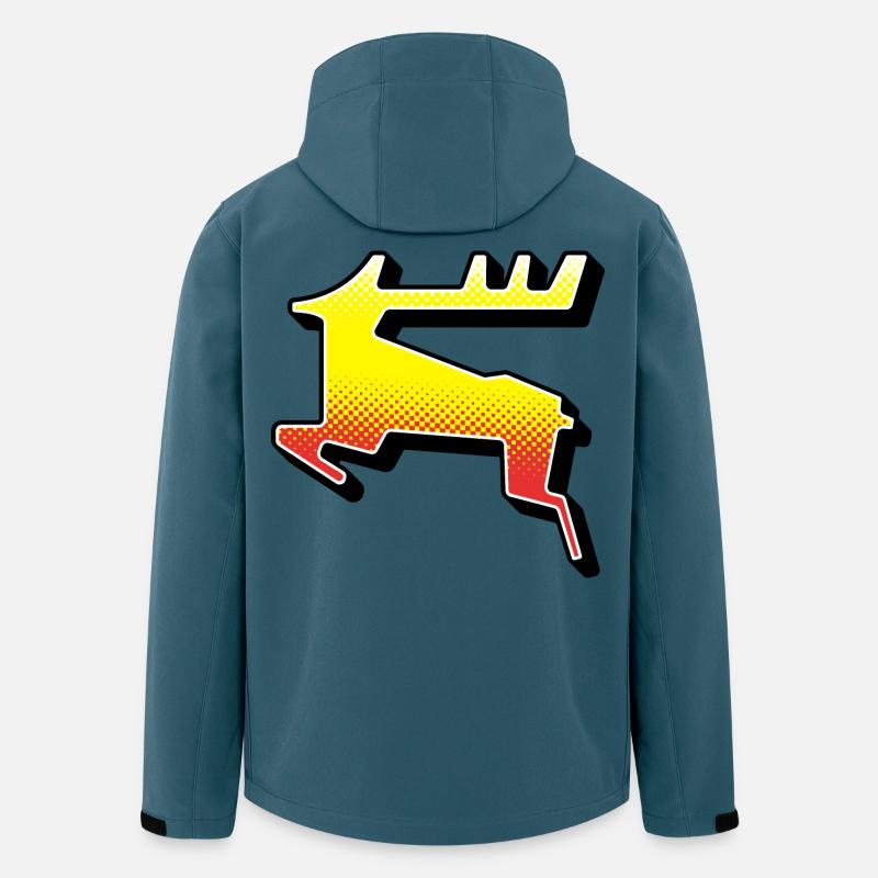 Hirsch. Säge-Symbol - Recycelte Männer Softshell-Jacke von Stanley/Stella - Dunkles Petrol