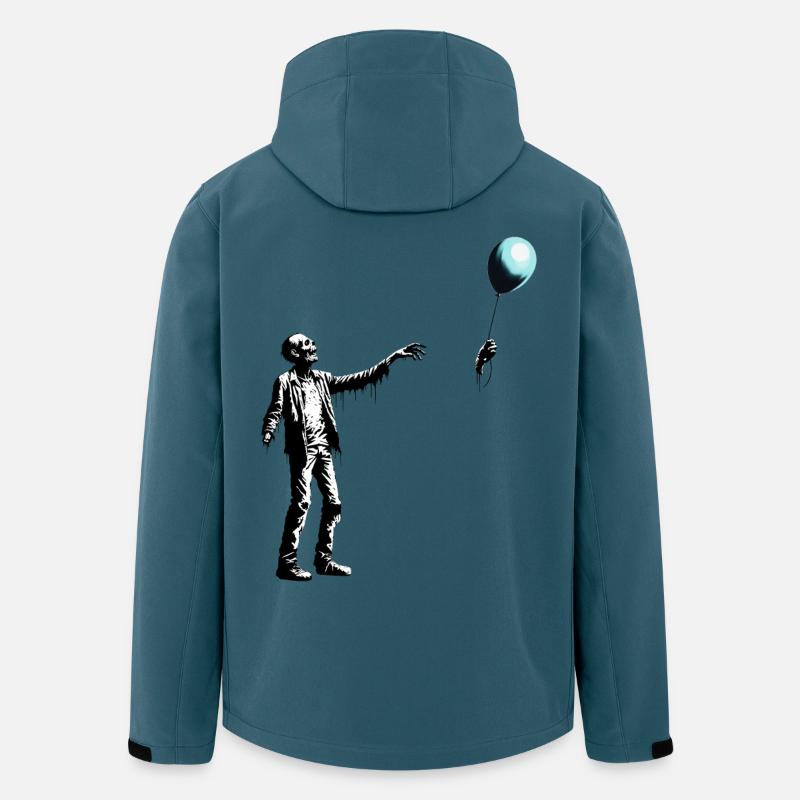 Zombie Ballon im Streetart Stil - Recycelte Männer Softshell-Jacke von Stanley/Stella - Dunkles Petrol