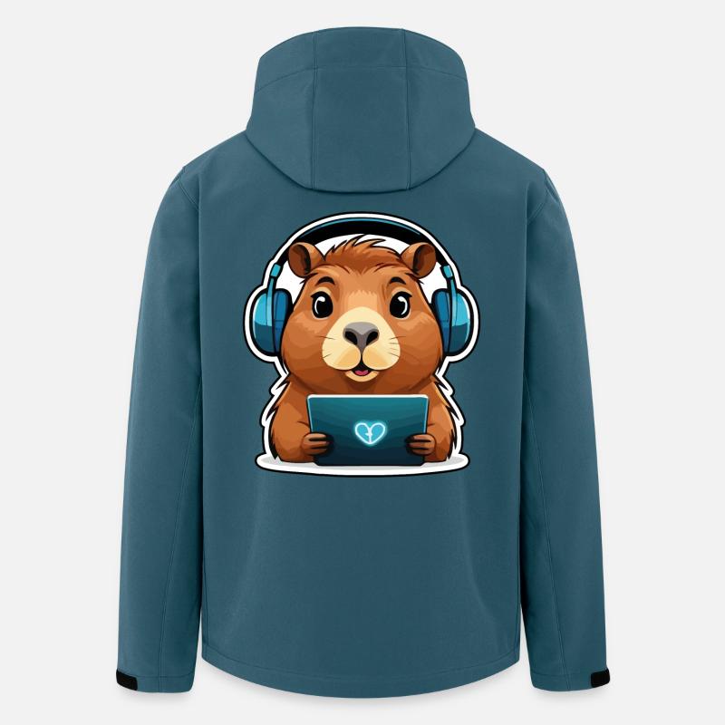 Capybara with computer - Men’s Recycled Softshell Jacket by Stanley/Stella - stargazer