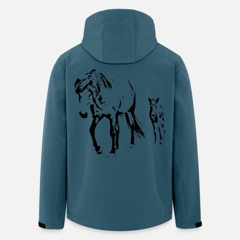 Pferde T-shirt Geschenk Reiter - Recycelte Männer Softshell-Jacke von Stanley/Stella - Dunkles Petrol