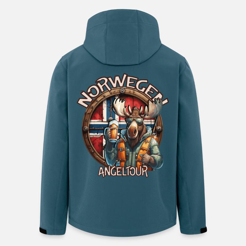 Norwegen - Angeltour - Bier - Elch - Recycelte Männer Softshell-Jacke von Stanley/Stella - Dunkles Petrol