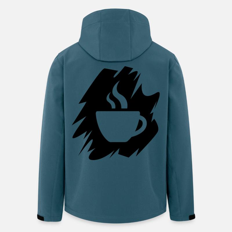 Kaffee Pinselstrich Logo Cafe Restaurant Tasse - Recycelte Männer Softshell-Jacke von Stanley/Stella - Dunkles Petrol