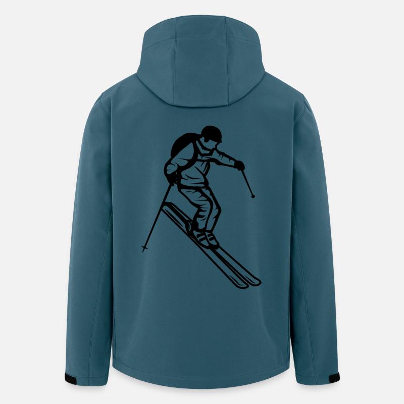 Lustiger Skifahrer - Recycelte Männer Softshell-Jacke von Stanley/Stella - Dunkles Petrol
