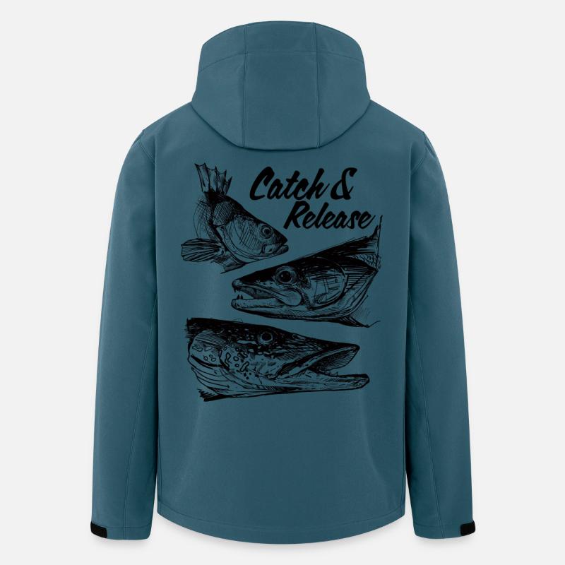 Capture et remise à l’eau - Veste softshell homme en polyester recyclé Stanley/Stella - bleu pétrole foncé
