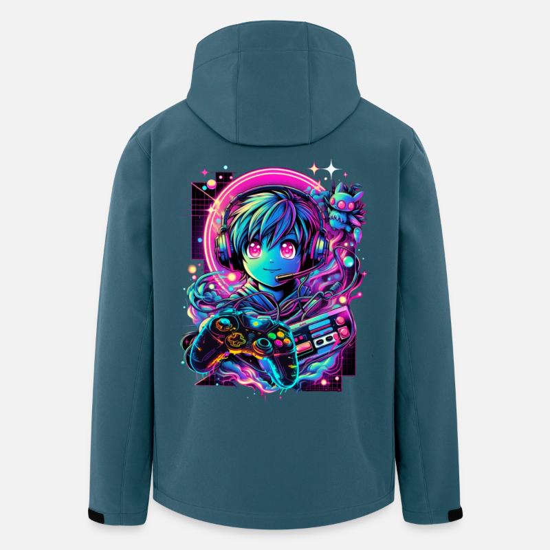 Gamer Controller Anime Synthwave Art - Men’s Recycled Softshell Jacket by Stanley/Stella - stargazer