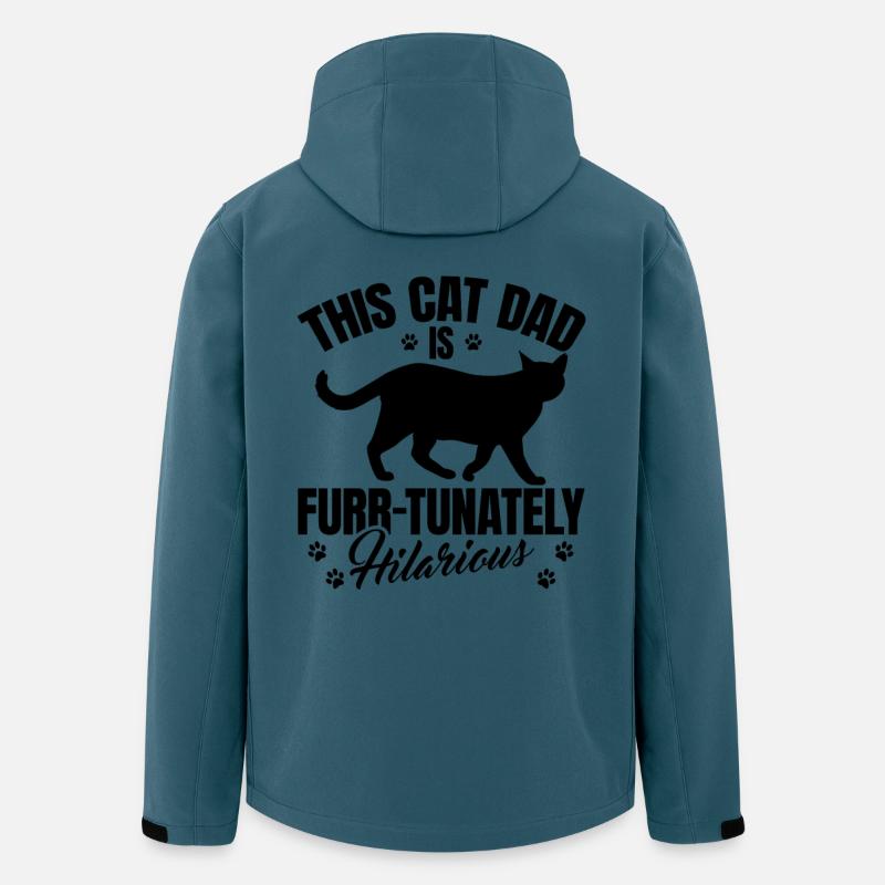 Katzen Papa - Recycelte Männer Softshell-Jacke von Stanley/Stella - Dunkles Petrol