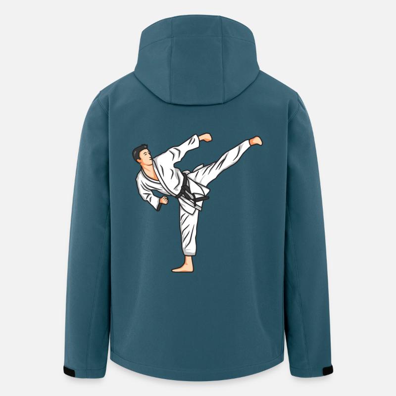 Karate Zeichnung - Recycelte Männer Softshell-Jacke von Stanley/Stella - Dunkles Petrol