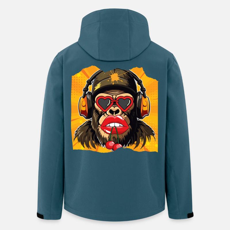 Affe & Kirsche - Recycelte Männer Softshell-Jacke von Stanley/Stella - Dunkles Petrol