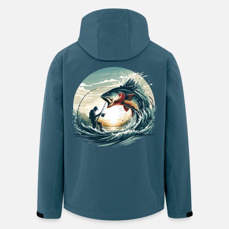 Angeln Angler Dynamik Geschenk - Recycelte Männer Softshell-Jacke von Stanley/Stella - Dunkles Petrol